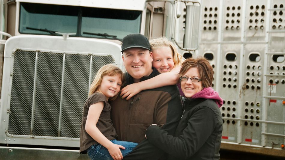 truck driver and family